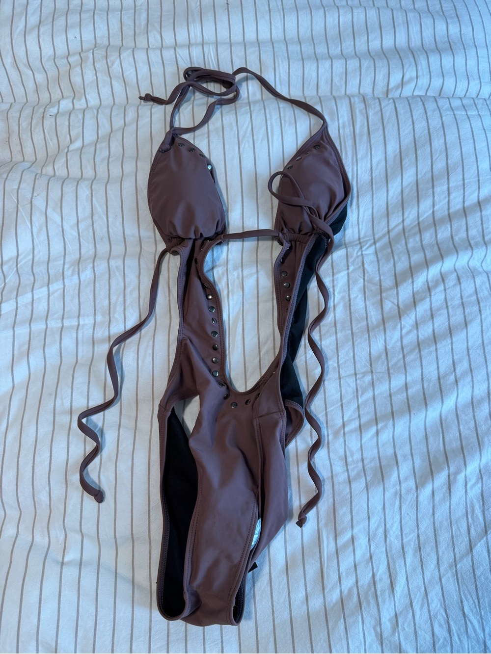 One-Piece Swimsuit with Stud Details